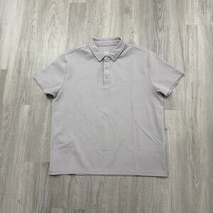 Under 510 Polo Shirt Men's Large Gray Collared Performance Stretch Preppy